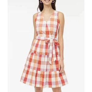 J Crew Faux-Wrap Plaid Sleeveless Mini Dress, size 8